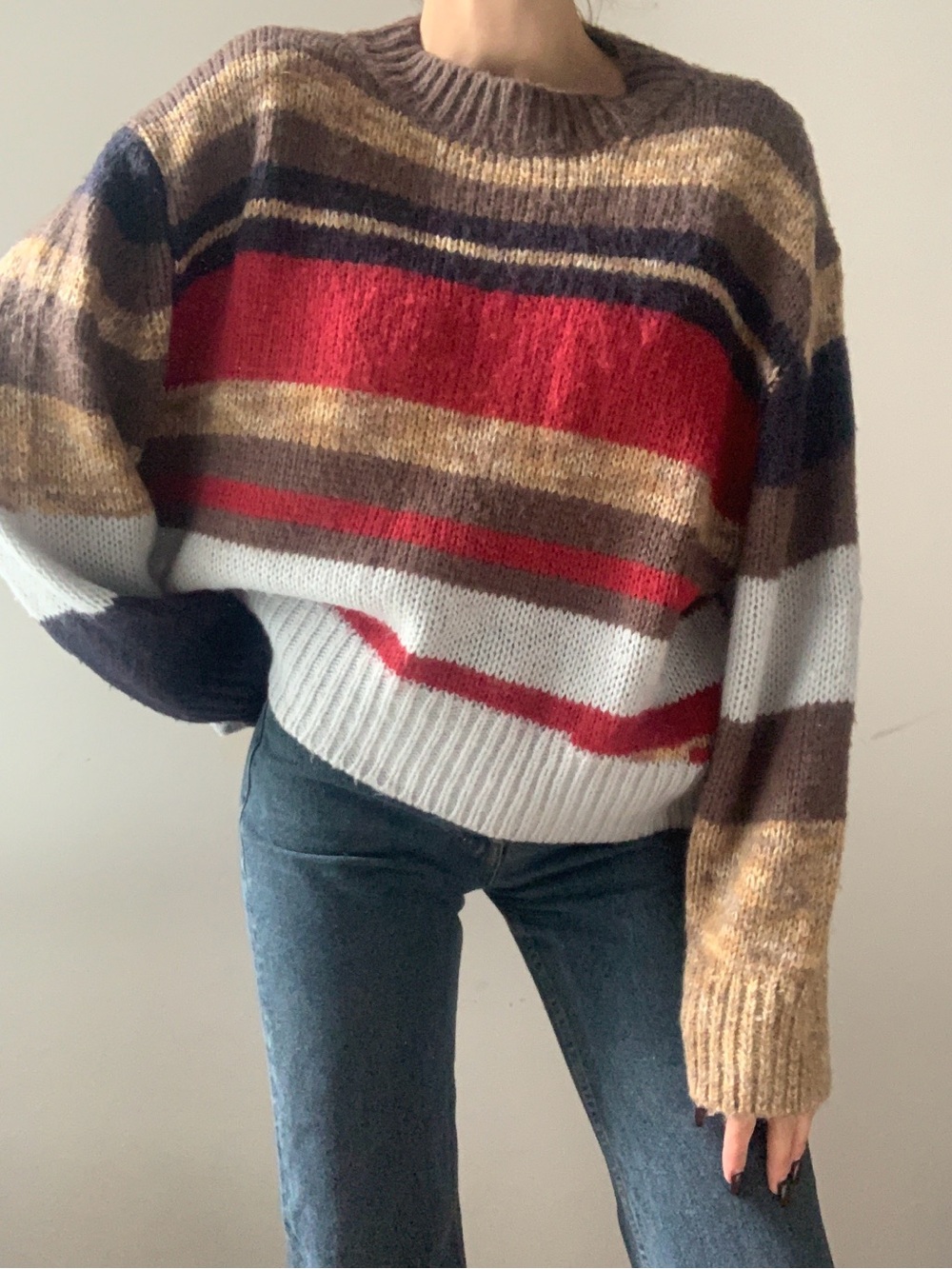 NO. 6 STORE Striped Mohair Blend Sweater